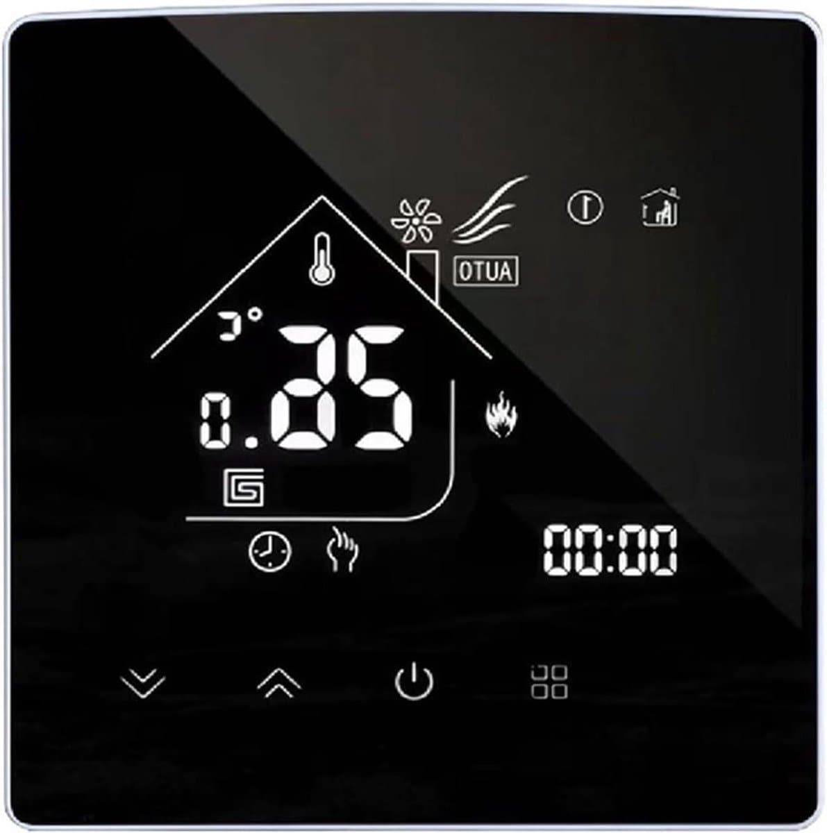 Slimme Thermostaat - Temperatuurregelaar Digitaal - Verwarming Instellen - Touchscreen Bediening - 8.6 x 8.6 cm - Zwart — afbeelding 1
