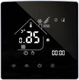 Slimme Thermostaat - Temperatuurregelaar Digitaal - Verwarming Instellen - Touchscreen Bediening - 8.6 x 8.6 cm - Zwart — thumbnail 1