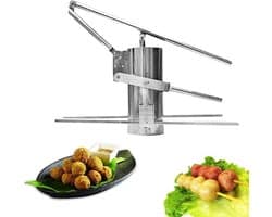 Gehaktbalmachine - Balvormer Keukengereedschap - Snel Ballen Maken - Grote Capaciteit Vat - 13 cm Diameter - Zilverkleurig