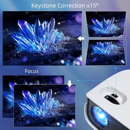 7500 liter, draagbare thuisbioscoop, ondersteunt 1080p Full HD [scherm inclusief] videobeamer compatibel met smartphone/tv-stick/PS5/PC/laptop — thumbnail 3