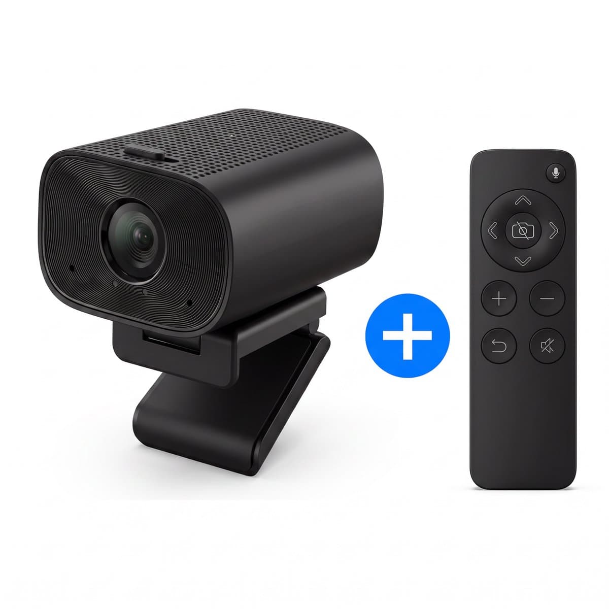 SyncGear Webcam 4K Pro Inclusief Afstandsbediening – AI Ruisonderdrukking – Ingebouwde Speaker – Privacy Cover – USB Plug & Play – Webcam voor Thuiswerken & Vergaderen – Windows & macOS — afbeelding 1