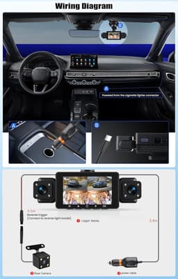 SnelShoppen - 4-kanaals spiegel dashcam 1080p resolutie met 3 inch scherm, G-sensor, bewegingsdetectie, nachtzicht met 8 IR-leds, loop-opname en wifi- — thumbnail 5