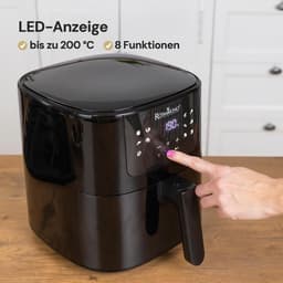 Airfryer 5L - Heteluchtfriteuse Friteuse - Gezond Koken - Met Glazen Venster - 5 liter - Zwart — thumbnail 2