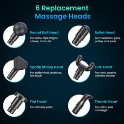 Massagepistool - Spierherstel Tool - Spierontspanning - 30 Snelheden - 6 Opzetstukken - Zwart — thumbnail 2