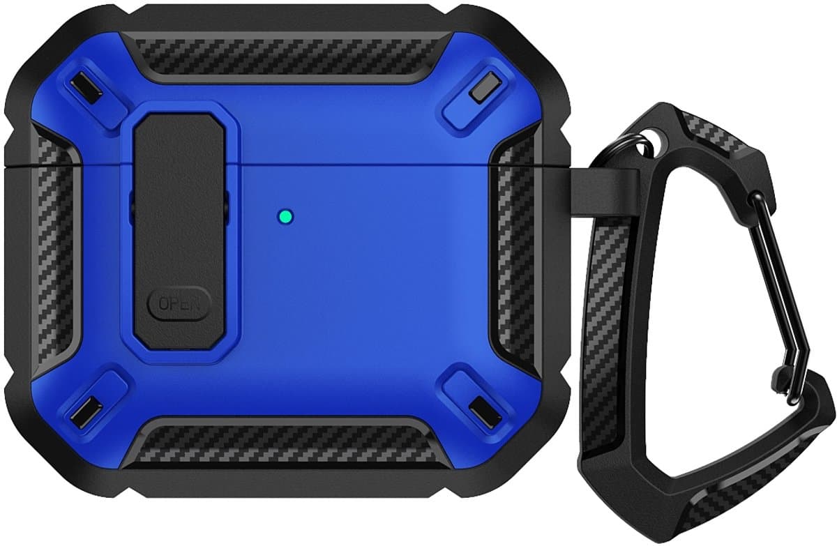 Mobigear Hoesje geschikt voor Apple AirPods 4 Hardcase Hoesje | Mobigear Armor Clip - Blauw — afbeelding 1