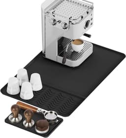 Koffiemat met Tampmat - Espressomat Barista Mat - Werkblad Beschermen - Afneembaar 2-in-1 Ontwerp - 60x40 cm - Zwart — thumbnail 1