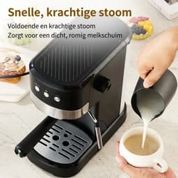 Espressomachine 15 Bar – Koffiezetapparaat met Melkopschuimer - Hogedruk Espressomachine voor Thuis - Krachtige Stoomfunctie voor Cappuccino en Latte Macchiato — thumbnail 3