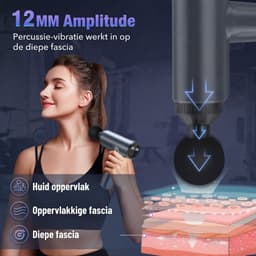LNMsolutions® Massage Gun - Massage Apparaat - Massage Pistool - Grijs - 19cm x 6cm x 18cm — thumbnail 2