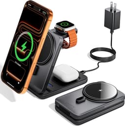 Opvouwbaar 3-in-1 laadstation geschikt voor MagSafe, reisoplader voor telefoon en horloge van Apple, PD20W draadloos laadstation voor meerdere apparaten zoals iPhone 17 16 15 14 13 12 Series/Apple Watch/Airpods — thumbnail 1