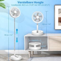 LNM® Ventilator Staand - Ventilator - Ventilator Staand Afstandsbediening - Wit - 22cm x 22cm x 11cm — thumbnail 2