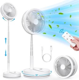 LNM® Ventilator Staand - Ventilator - Ventilator Staand Afstandsbediening - Wit - 22cm x 22cm x 11cm — thumbnail 1