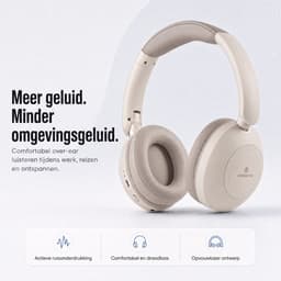 Volkano Aura Draadloze koptelefoon – ANC – Crème — thumbnail 2