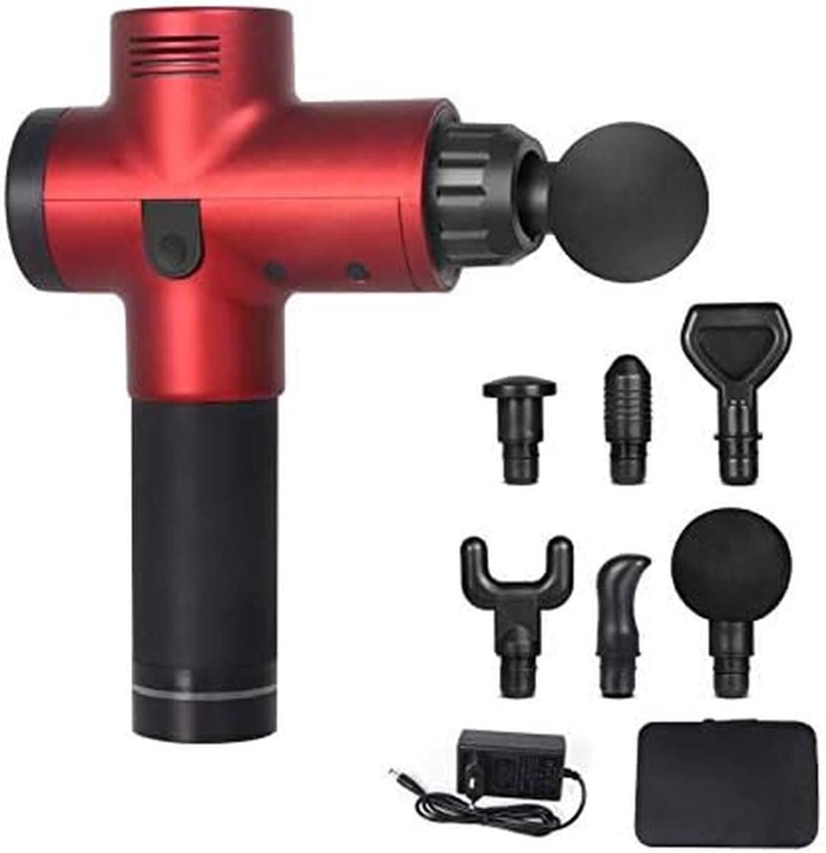Massage Gun - Spierontspanner Elektrisch - Spierherstel Bevorderen - 30 Snelheden LCD Touch - 6 Massagekoppen - Zilver — afbeelding 1