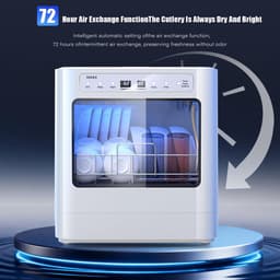 Draagbare Vaatwasser - Compacte Vaatwasser - Keuken Schoonmaken - Automatische Watervulling - 49 cm Hoogte - Wit — thumbnail 3