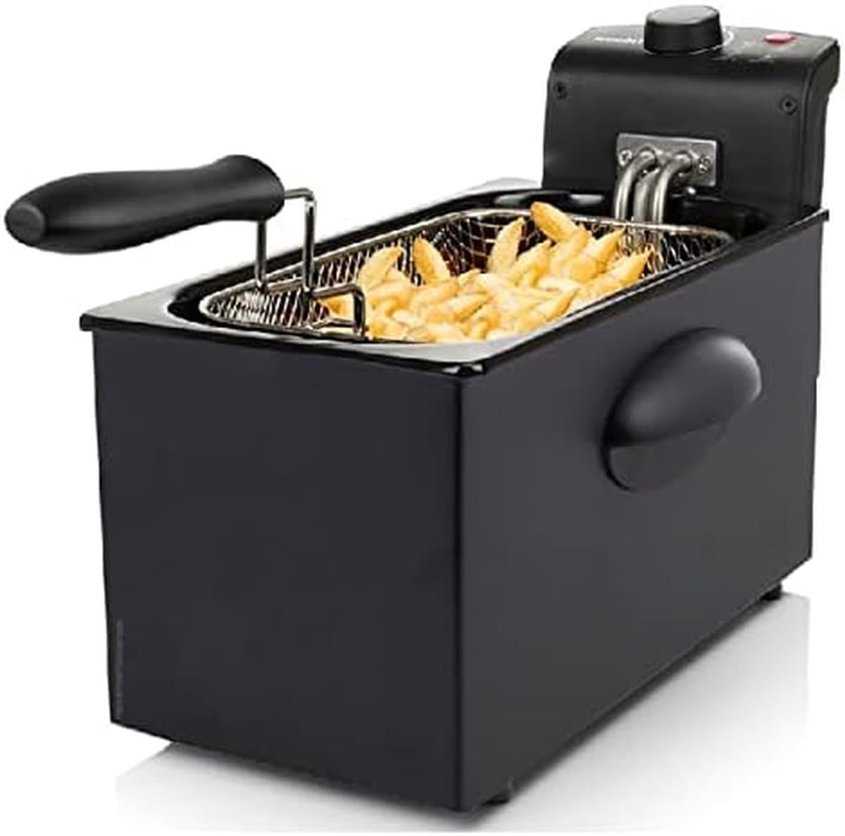 Friteuse - Frituurpan - Lekker Frituren - Roestvrij staal - 3 liter - Zwart — afbeelding 1