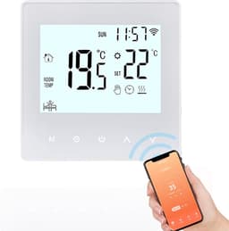 Slimme Thermostaat - Wandthermostaat Kamerthermostaat - Energie Besparen - Programmeerbare Verwarming - 10 cm - Wit — thumbnail 5