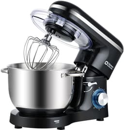 SnelShoppen - Keukenmachine 6,2 L Staande Mixer 1400W - Deegmixer met Planetaire Mengtechniek, Menghaak, Deeghaak, Garde - Zwart, Perfect voor Keuken, — thumbnail 1