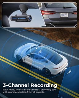 Dashcam Auto - 3 Kanaals Camera - Veilig Rijden - 4K Resolutie Nachtzicht - 3.16 Inch Scherm - Zwart — thumbnail 2