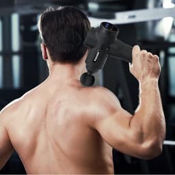 SnelShoppen - 6 in 1 Massagepistool - Professioneel Massageapparaat - 30 Massagesnelheden - Inclusief Opbergtas - Zwart - Volledige Lichaamsmassage — thumbnail 5