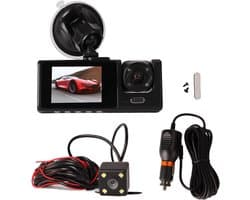 Dash Camera - Zwart - 1080p Full HD - Drievoudige Autocamera met Groothoek - Voor Veilig Rijden