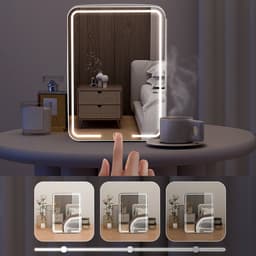 Mini-autokoelkast - cosmeticakoeler - met LED-spiegel - 4 liter - drie instelbare helderheidsniveaus - beautykoelkast - draagbaar - wit — thumbnail 3
