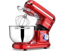 Keukenmixer 1500W Stil 6 snelheden met 6L mengkom, elektrische keukenmachine met garde en deeghaak