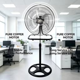 House Of Atelier - 3-in 1 Ventilator - Staande, Tafel en Muur Ventilator - 65 W vermogen - Verstelbare hoogte - 3 Snelheden - Zwart — thumbnail 2