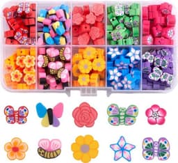 Set van 200 vlinderkralen van polymeerklei en klei in diverse kleuren, ideaal voor het maken van unieke DIY sieraden en creatieve projecten — thumbnail 1