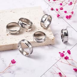 Set van 6 roestvrijstalen ronde sieradenringen van 17 tot 22 mm, duurzaam en geschikt voor het maken van unisex sieraden met stevige pasvorm — thumbnail 3