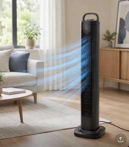 Kinzo® Toren Ventilator 82CM | 3 Snelheden | Oscillerend - Krachtig en stil | Staand Torenventilator - Zwart — thumbnail 1