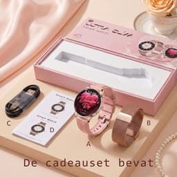 VASHOY HK38 - Smartwatch Dames - Horloge Dames - Full Screen - Bluetooth Spraakassistent – Hartslag, Bloeddruk, Stress, Slaap, Stappenteller - IP68 -Geschikt voor iOS/Android — thumbnail 4