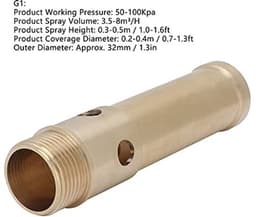 Bruisende sproeikop, 1 inch 32 mm / 1,5 inch 46 mm buitendraad koperen sierwaterschuimvijversproeier sproeikop voor tuin, parken en landschap (1 inch 32 mm) — thumbnail 2
