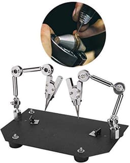 Soldeerhulp, derde hand soldeergereedschap metaal hulp laswerk clip soldeerhulp soldeerstation met 2 flexibele armen en klemmen voor het repareren van sieraden, kunststof — thumbnail 3