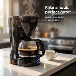 Koffiezetapparaat Filterkoffie 1,5L - Koffiemachine met Herbruikbare Filter - Automatische Uitschakeling - 800W — thumbnail 5