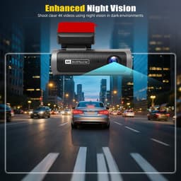 SnelShoppen - 4K Dual Dashcam voor Voorkant en Achterkant, 5GHz WiFi, G-Sensor, Nachtzicht, 3.19" HD Scherm, 24-Uur Parkeerstand, Loopopname — thumbnail 4