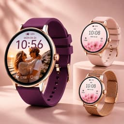Smartwatch Dames - Bluetooth Bellen - 1.43'' AMOLED Ultra Clear Display - Ultradun Design - Hartslag, Slaap & SpO2 Monitor - Geschikt voor iPhone, Samsung & Android - 100+ Sportmodi - IP65 Spatwaterdicht - 3 Bandjes — thumbnail 3