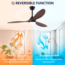 FloraGrace Ventilator – 132 cm Met Verlichting En Dimbare 3 CCT LED – Metaal En Hout – Zwart En Donker Walnoot – Stil Met Afstandsbediening — thumbnail 4