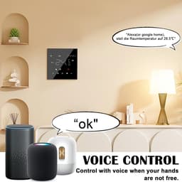 Slimme Thermostaat - Verwarming Regelaar - Verwarming Instellen - App & Voice Bediening - 86 x 86 mm - Zwart — thumbnail 4