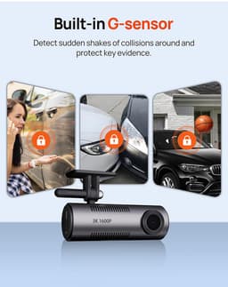 Dashcam - 1440P dashcam auto, wifi, nachtzicht, bewegingsdetectie, time-lapse-opname, WDR, loop-opname, parkeermodus, wifi, app, — thumbnail 3