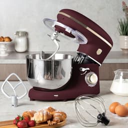 Keukenmachine - Mixer Kom - Bakken En Koken - Stille Werking - 6 Liter Kom - Bordeauxrood Mat — thumbnail 2