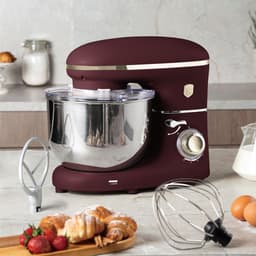 Keukenmachine - Mixer Kom - Bakken En Koken - Stille Werking - 6 Liter Kom - Bordeauxrood Mat — thumbnail 3