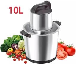 Professionele Keukenmachine - Vleesmolen Blender - Zelf Vlees Malen - 10L Roestvrijstaal - 1100W Vermogen - Zilverkleurig — thumbnail 4