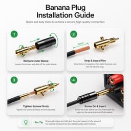 Sounix Banaanstekker 8 stuks - Banaan Stekker - Gold plated Luidspreker Stekker – Voor Versterker & Speakers — thumbnail 5