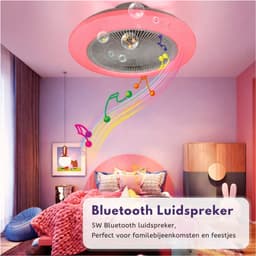 DIMICO - Ventilator - Plafondventilator + Verlichting 50W – RGB LED Plafondlamp met Bluetooth Speaker, Afstandsbediening – Ø50 cm — thumbnail 4