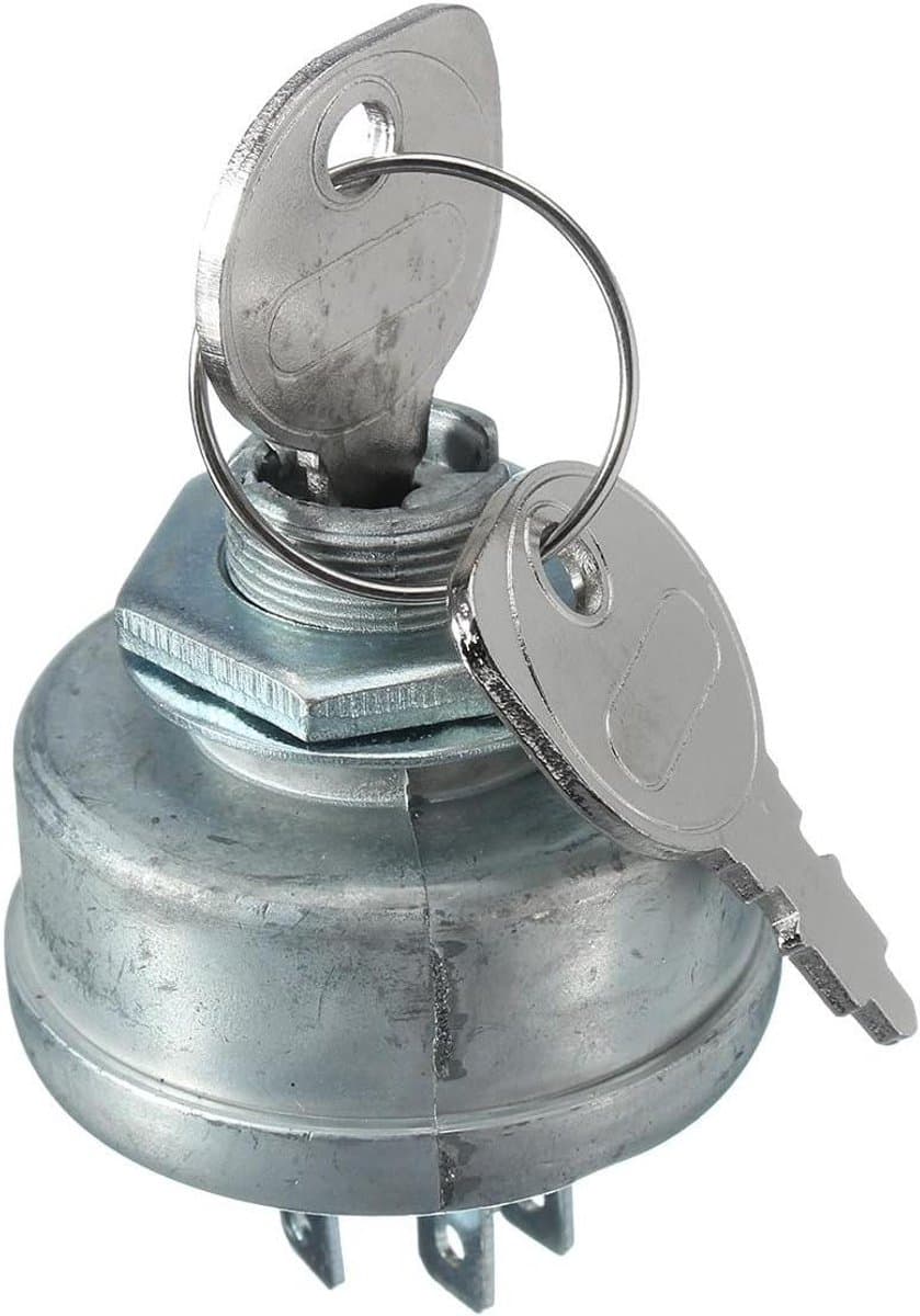 Contactslot Grasmaaier - Sleutelstarter Schakelaar - Motor Starten - 5 Pinnen Aansluiting - 48.6 mm - Zilver — afbeelding 1