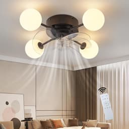 Plafondventilator met Verlichting – LED Plafondlamp met Ventilator – 6 Snelheden – Dimbaar 3000K–6000K – Afstandsbediening – Timer – Zomer & Winterstand – Slaapkamer / Woonkamer / Keuken — thumbnail 3