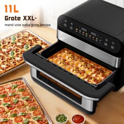 Saikefy Airfryer XXL - 11 L - 8Programma's - Dubbele Mand - Flexible Basket - Voor Pizza - Tot 8 Personen - Zilver — thumbnail 5