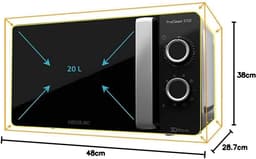 Magnetron met Grill - Compacte Oven - Snel Eten Bereiden - Ready2Clean Coating - 20L Inhoud - Zwart Zilver — thumbnail 2