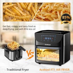 Trexxo Friteuse - Oven - Oven 8 in 1 - Mini Oven - Heteluchtfriteuse 1800W - Vaatwasserbestendige Accessoires - Luchtcirculatie — thumbnail 3