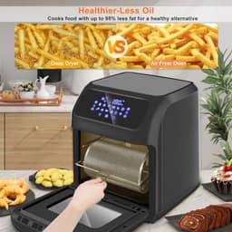 Digitale heteluchtfriteuse met 12 liter inhoud - 1800W kracht met 12 programma's en 6 accessoires — thumbnail 4